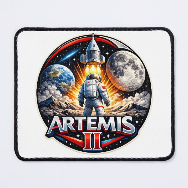 Item preview, Artemis II Mission Patch Astronaut Moon Exploration Design designed and sold by RedVista.
