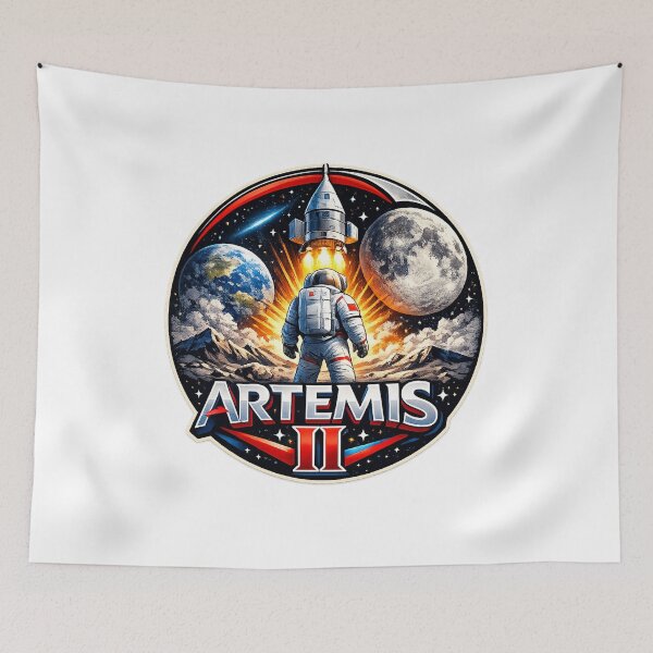 Item preview, Artemis II Mission Patch Astronaut Moon Exploration Design designed and sold by RedVista.