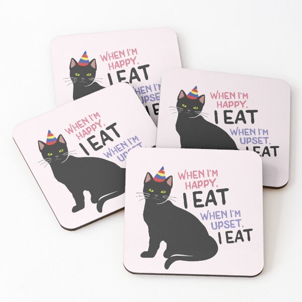 Item preview, When I'm happy I eat, when I'm upset, I eat | Salem the cat quote designed and sold by MamSelle.
