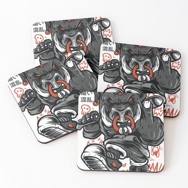 Item preview, Boar Power Japanese Street Fighter Art designed and sold by InkDropLabs.