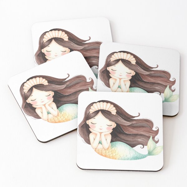Item preview, Cute Sleeping Mermaid with Seashell Crown designed and sold by Rutvain.