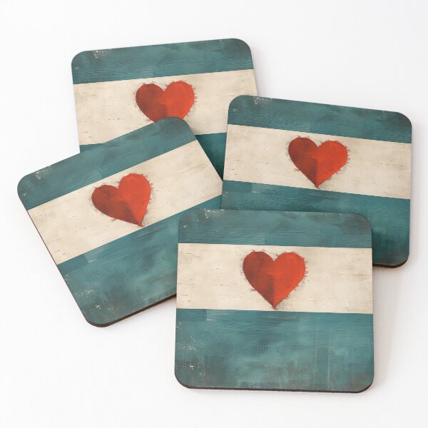 Item preview, Abstract Heart Stripe Wall Art Teal Neutral Minimalist Print designed and sold by NarjaShop.