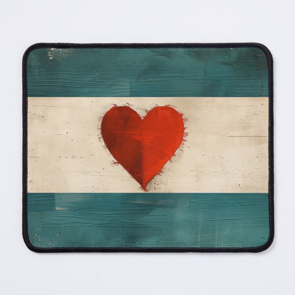 Item preview, Abstract Heart Stripe Wall Art Teal Neutral Minimalist Print designed and sold by NarjaShop.