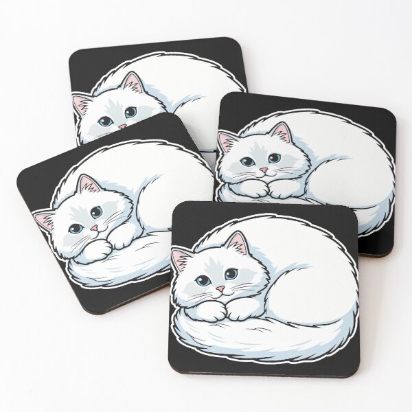 Item preview, Cute White Angora Cat with Blue Eyes designed and sold by PixelStudioBe.