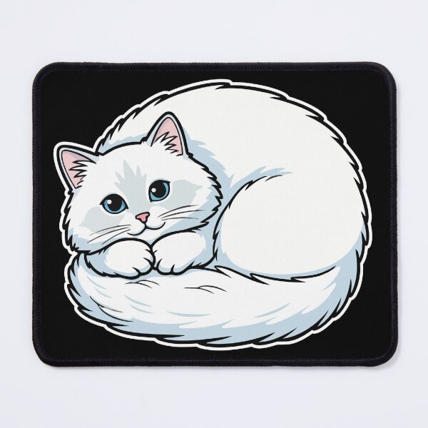 Item preview, Cute White Angora Cat with Blue Eyes designed and sold by PixelStudioBe.