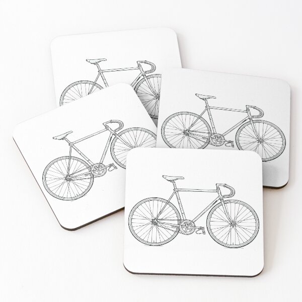 Item preview, Vintage Road Bike Line Art – Minimalist Cycling Illustration designed and sold by thebigleebowski.