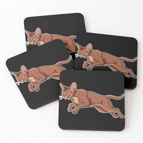 Item preview, Abyssinian Cat in Full Leap: Athletic Portrait designed and sold by PixelStudioBe.