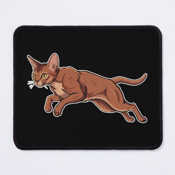 Item preview, Abyssinian Cat in Full Leap: Athletic Portrait designed and sold by PixelStudioBe.