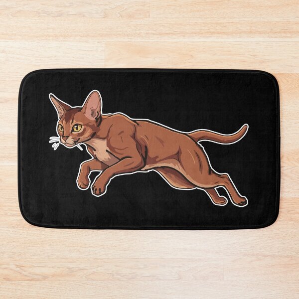 Item preview, Abyssinian Cat in Full Leap: Athletic Portrait designed and sold by PixelStudioBe.