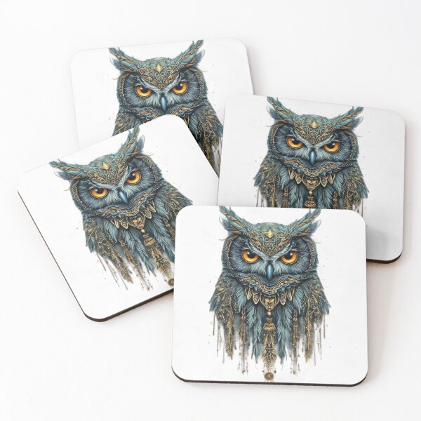 Item preview, Majestic Mystic Owl: The Golden Night Watcher designed and sold by Remix Vision.