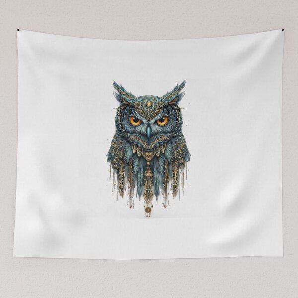 Item preview, Majestic Mystic Owl: The Golden Night Watcher designed and sold by Remix Vision.