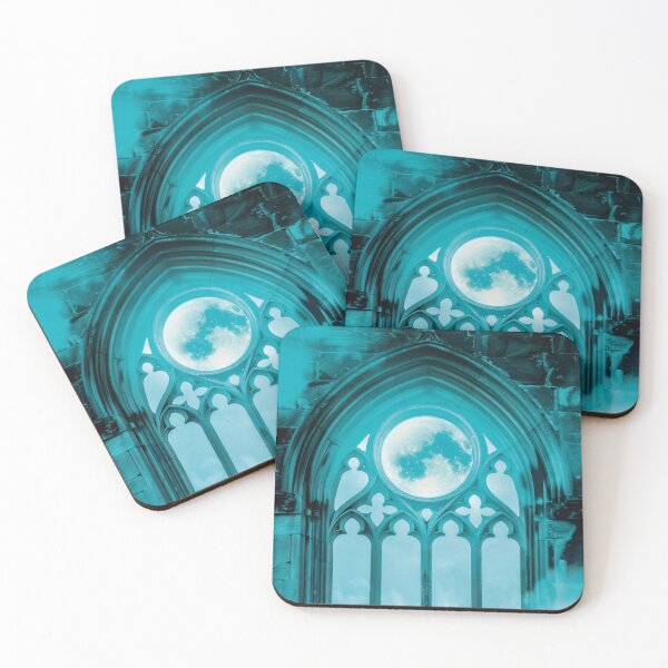 Item preview, Gothic Moon Window, Dark Academia Aesthetic, Medieval Arch Night Sky, Moody Fantasy Landscape designed and sold by CosmicAnomaly.
