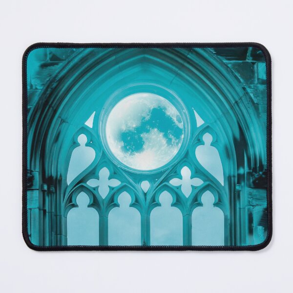 Item preview, Gothic Moon Window, Dark Academia Aesthetic, Medieval Arch Night Sky, Moody Fantasy Landscape designed and sold by CosmicAnomaly.