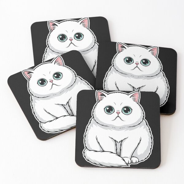 Item preview, White Persian Cat with Emerald Eyes Premium Portrait designed and sold by PixelStudioBe.