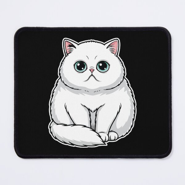 Item preview, White Persian Cat with Emerald Eyes Premium Portrait designed and sold by PixelStudioBe.
