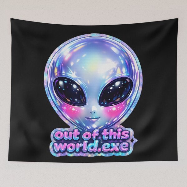 Item preview, Out of This World.exe Chrome Alien Y2K  designed and sold by jgvisualarts.