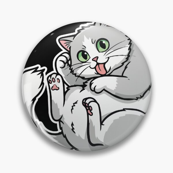 Item preview, Funny Gray and White Cat Tongue Out Cute designed and sold by PixelStudioBe.