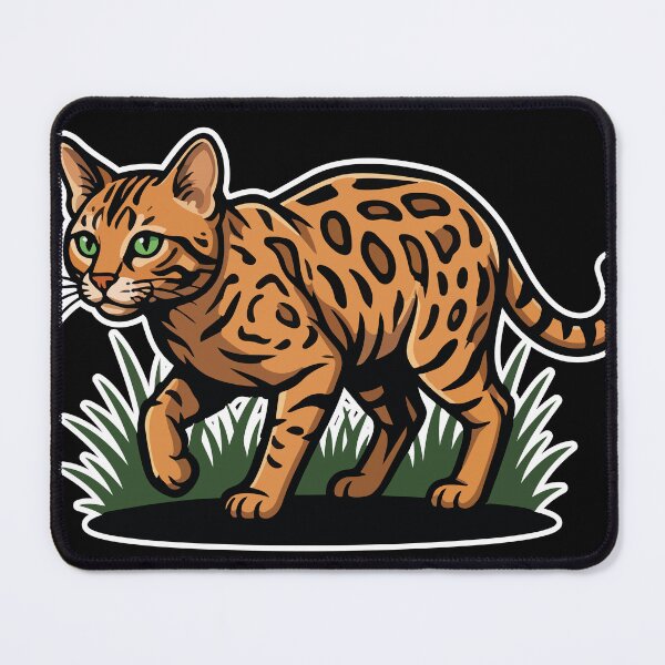 Item preview, Spotted Bengal Cat Marauding Forest Vintage designed and sold by PixelStudioBe.