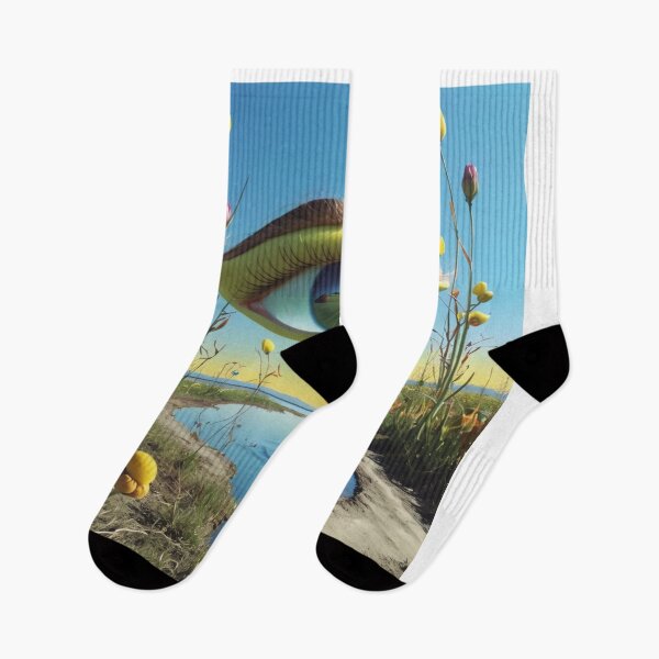 Item preview, Surreal Floating Eye Landscape – Dreamlike Reflection in a Drying World designed and sold by Mirgonhood.