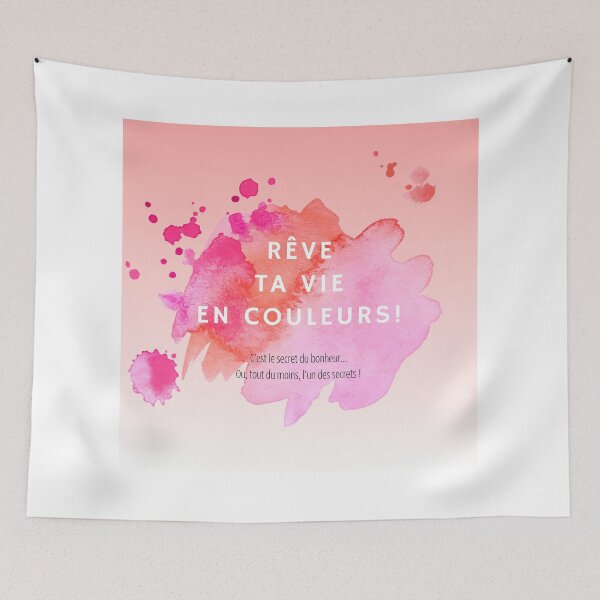 Item preview, "Dream your life in color" – Pink Watercolor & Positive Motivation designed and sold by DIAMVERA.