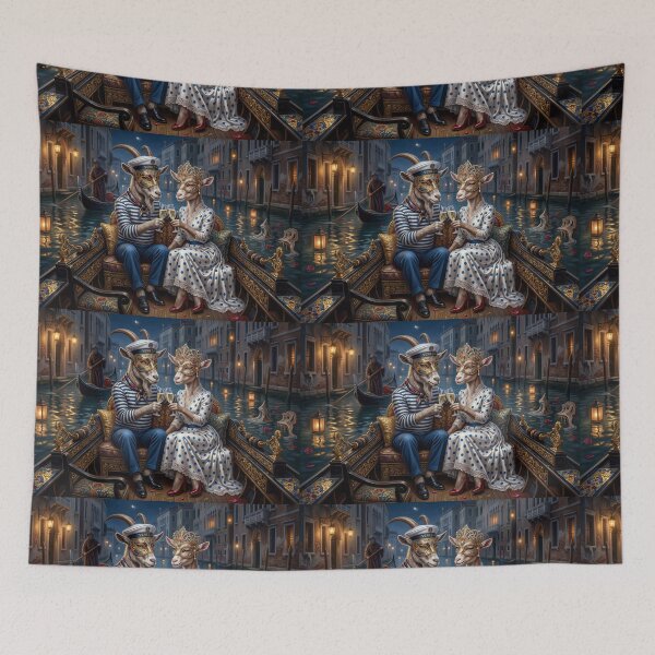 Item preview, The goat and the billy goat in love in Venice. Year of the Goat 2027. designed and sold by Natalia-Vlad.