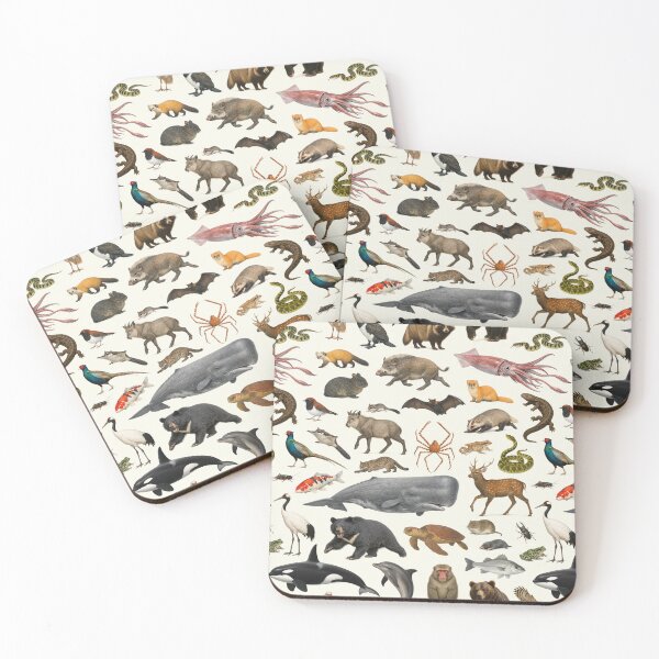 Item preview, Animals of Japan Retro Style Wildlife Identification Chart designed and sold by kakarikihill.