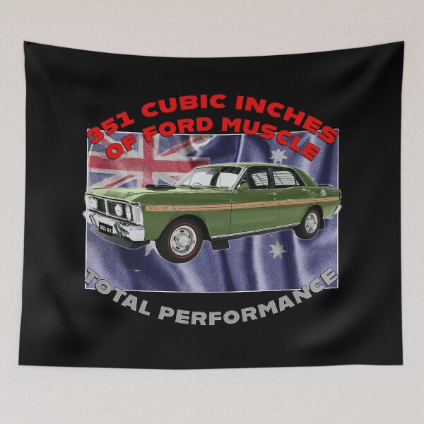 Item preview, Green Ford Falcon GT HO 351 Classic Australian Muscle Car Artwork 351 Cubic Inches Ford Muscle Total Performance Vintage Falcon GT HO Phase 3 Aussie Car Art Car Lover Gift Fathers Day Christmas Gift designed and sold by Michael van der Hoorn.