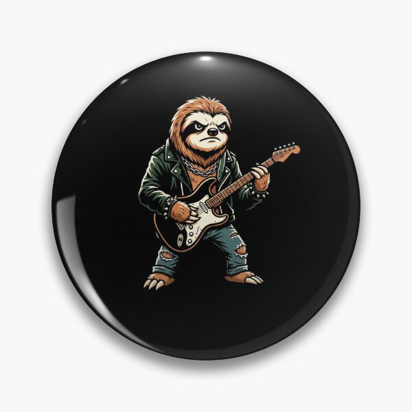 Item preview, Punk Rock Sloth Playing Electric Guitar Mascot designed and sold by snowry.