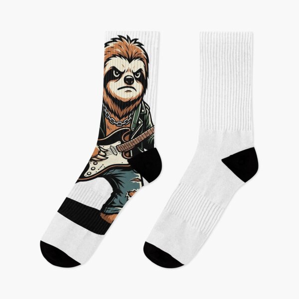 Item preview, Punk Rock Sloth Playing Electric Guitar Mascot designed and sold by snowry.