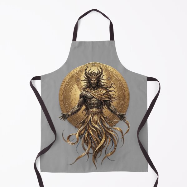 Item preview, Dark Mythical Underworld Deity - Golden Demon Lord Illustration designed and sold by Remix Vision.