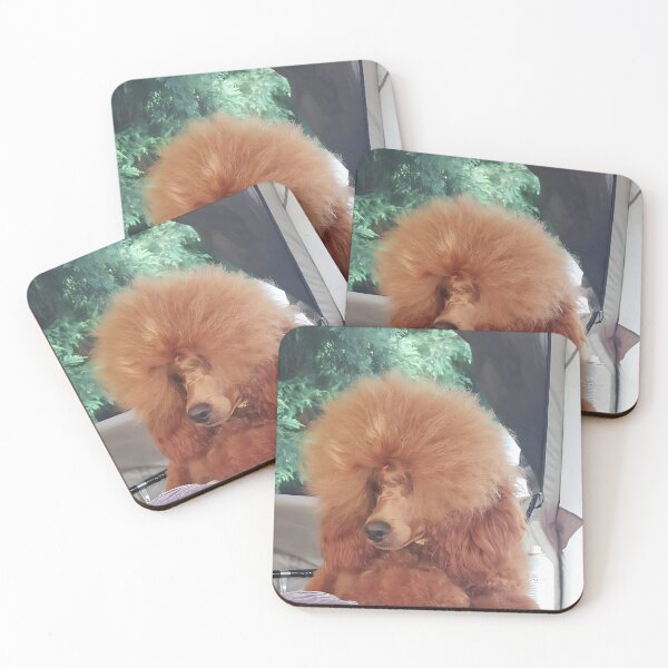 Item preview, Fluffy Red medium Poodle Groomed for Dog Show Resting on Velvet Cushion designed and sold by ivon55.