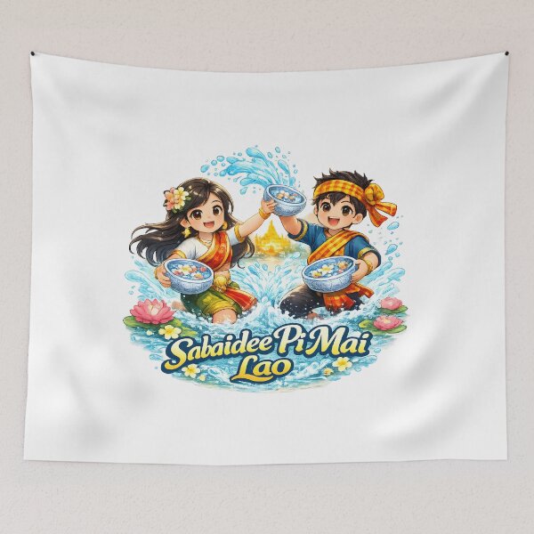 Item preview, Sabaidee Pi Mai Lao – Lao New Year Water Festival Couple Shirt designed and sold by AC Artwear.