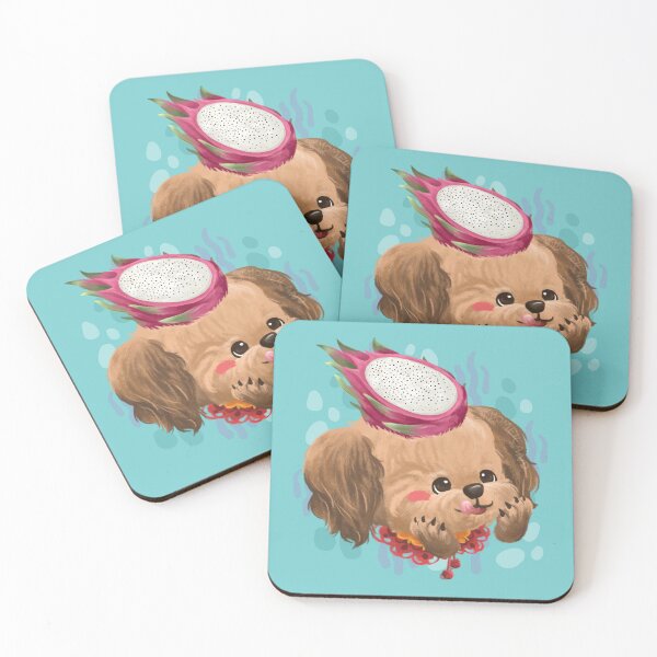 Item preview, Brown Poodle with a Dragon Fruit on Head designed and sold by Khotekmei.