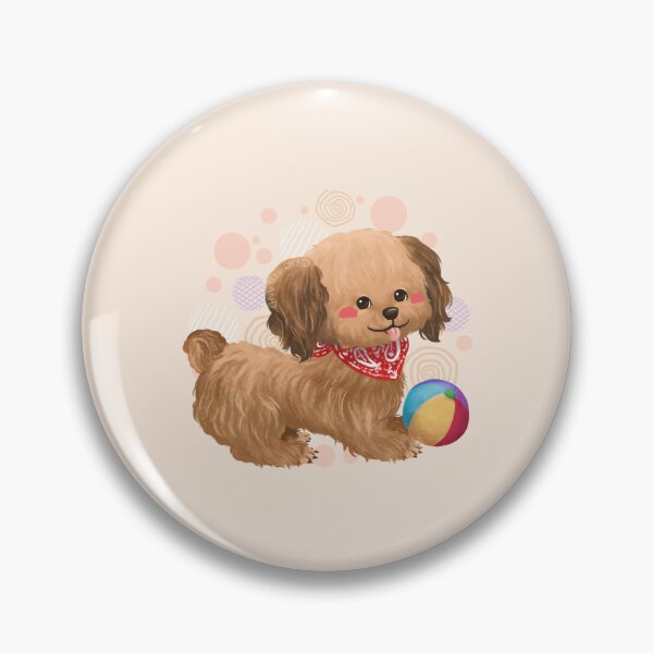 Item preview, Brown Poodle Playing Ball designed and sold by Khotekmei.