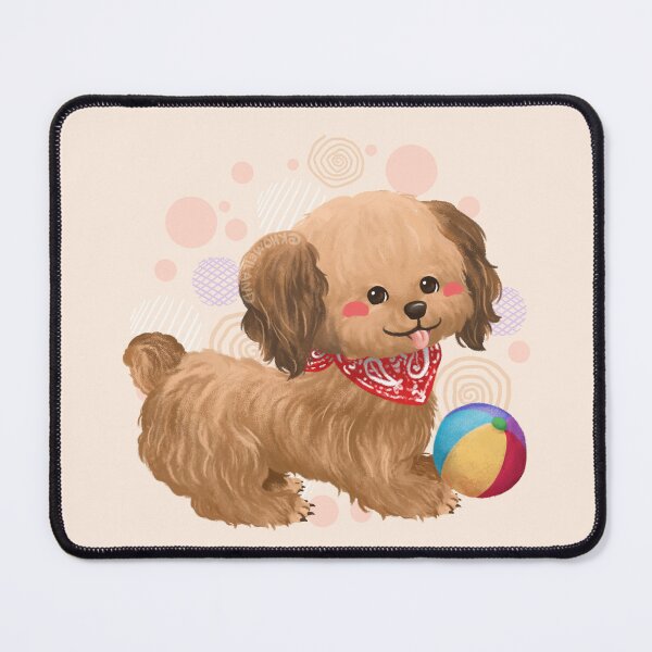 Item preview, Brown Poodle Playing Ball designed and sold by Khotekmei.