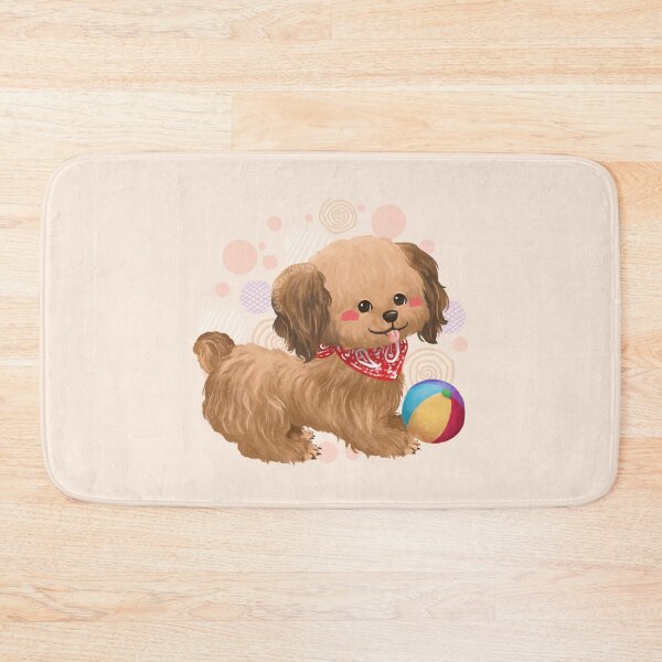 Item preview, Brown Poodle Playing Ball designed and sold by Khotekmei.