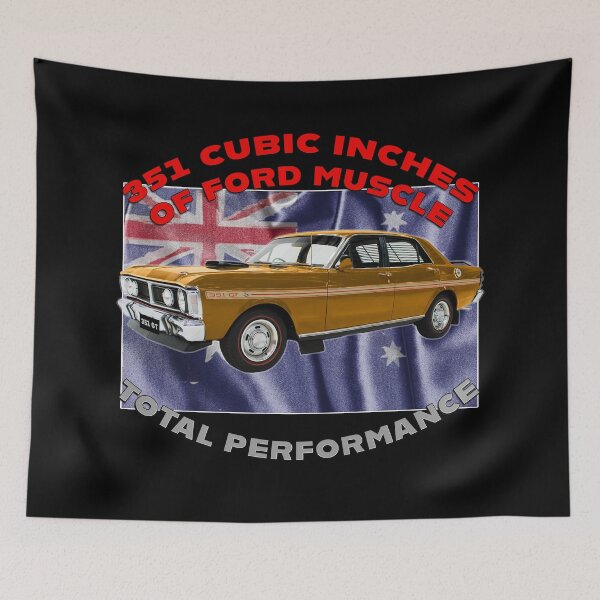 Item preview, Gold Ford Falcon GT HO 351 Classic Australian Muscle Car Artwork 351 Cubic Inches Ford Muscle Total Performance Vintage Falcon GT HO Phase 3 Aussie Car Art Car Lover Gift Fathers Day Christmas Gift designed and sold by Michael van der Hoorn.