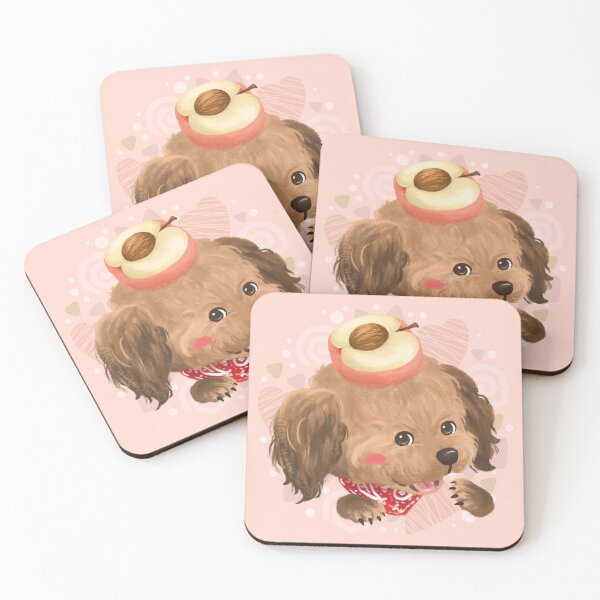 Item preview, Brown Poodle with Peach on Head  designed and sold by Khotekmei.