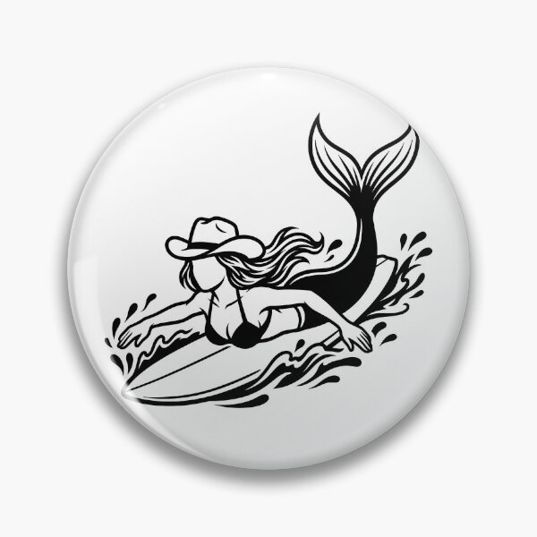 Item preview, Surfing Cowgirl Mermaid designed and sold by theartfulaspie.