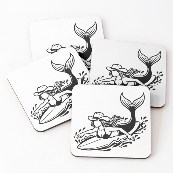 Item preview, Surfing Cowgirl Mermaid designed and sold by theartfulaspie.