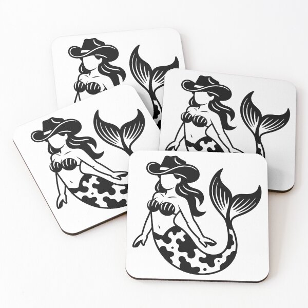 Item preview, Cowgirl Mermaid Cow Print designed and sold by theartfulaspie.