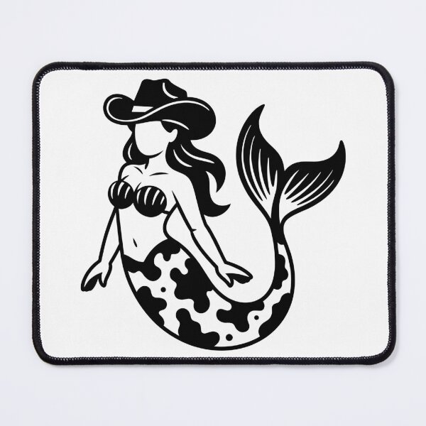 Item preview, Cowgirl Mermaid Cow Print designed and sold by theartfulaspie.
