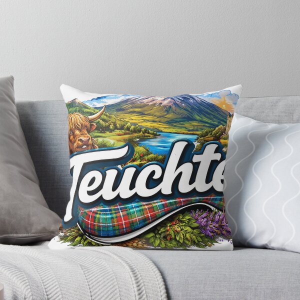 Item preview, Teuchter Scottish Highland Cow Tartan Landscape Sticker designed and sold by RedDirtNurse.