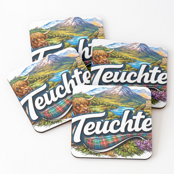 Item preview, Teuchter Scottish Highland Cow Tartan Landscape Sticker designed and sold by RedDirtNurse.