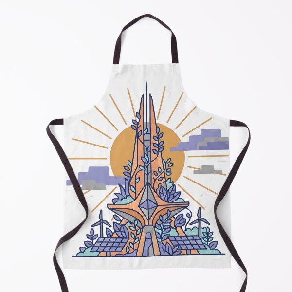 Item preview, Solarpunk Retro Futurism Symmetrical Vector Spire Optimistic Art Apricot Crush designed and sold by StickyGuys.