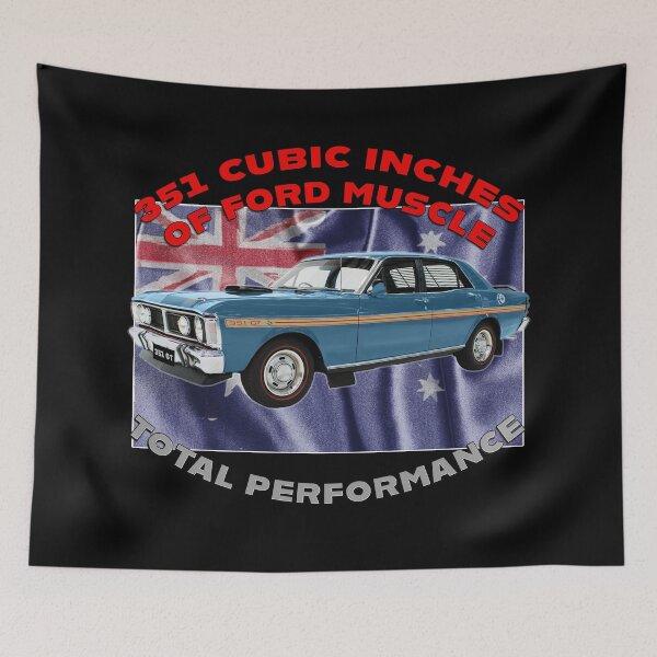 Item preview, Blue Ford Falcon GT HO 351 Classic Australian Muscle Car Artwork 351 Cubic Inches Ford Muscle Total Performance Vintage Falcon GT HO Phase 3 Aussie Car Art Car Lover Gift Fathers Day Christmas Gift designed and sold by Michael van der Hoorn.