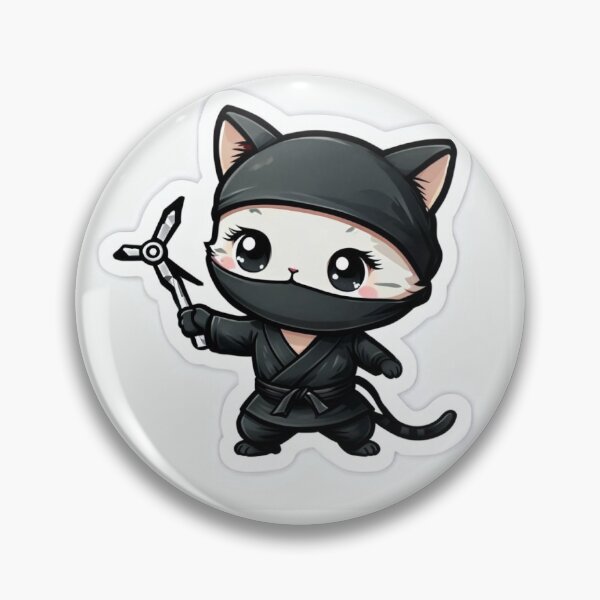Item preview, Cute Kawaii Ninja Cat Chibi - Adorable Shuriken Kitty designed and sold by Armaan209.