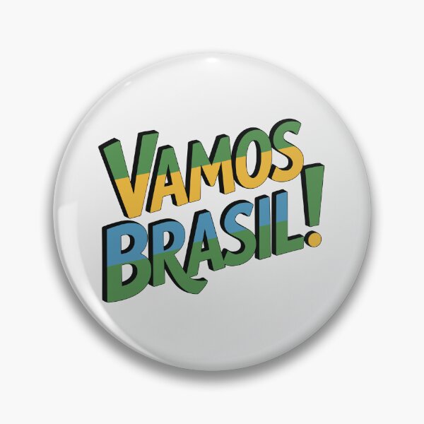 Item preview, “Vamos Brasil (Lets go Brazil)”– Brazilian Colors Football Fan Green Yellow Blue White designed and sold by paulo silveira.