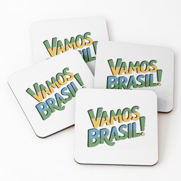 Item preview, “Vamos Brasil (Lets go Brazil)”– Brazilian Colors Football Fan Green Yellow Blue White designed and sold by paulo silveira.