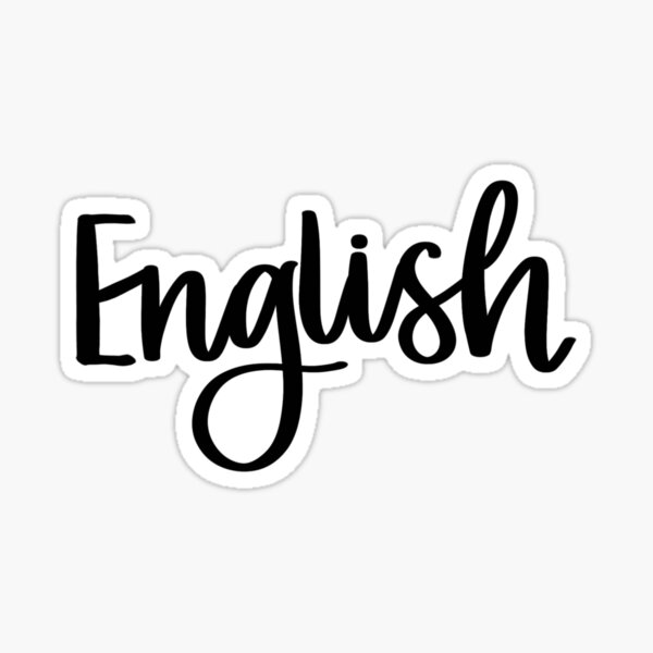 English - Sticker " Sticker for Sale by RT-Lettering | Redbubble